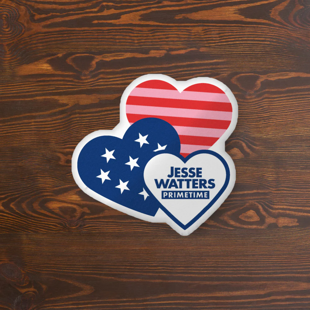 Jesse Watters Primetime Hearts Pillow