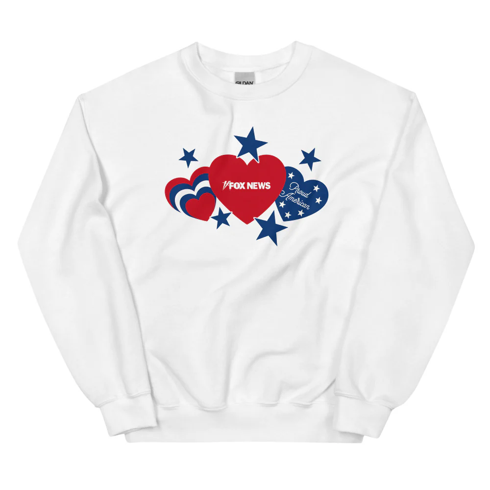 FOX News Proud American Hearts And Stars Sweatshirt