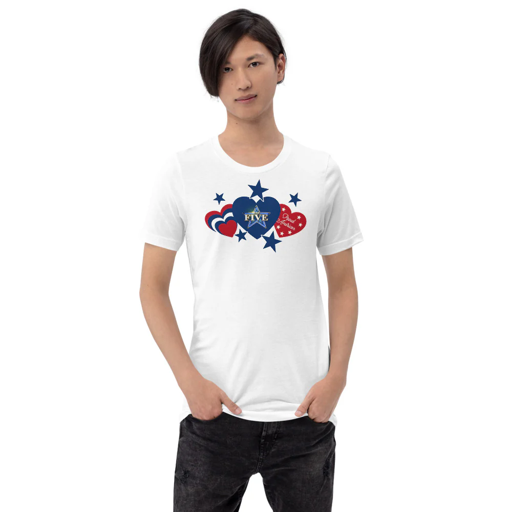 The Five Proud American Hearts And Stars T-Shirt