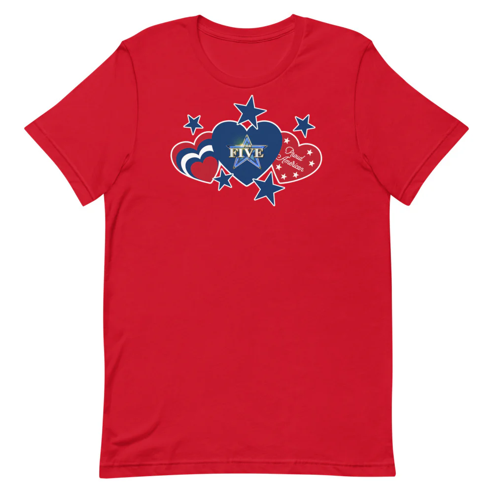The Five Proud American Hearts And Stars T-Shirt