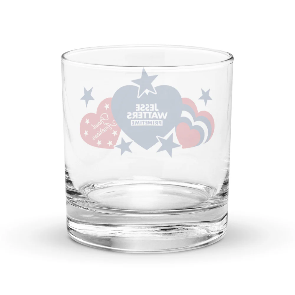 Jesse Watters Primetime Proud American Hearts And Stars Rocks Glass