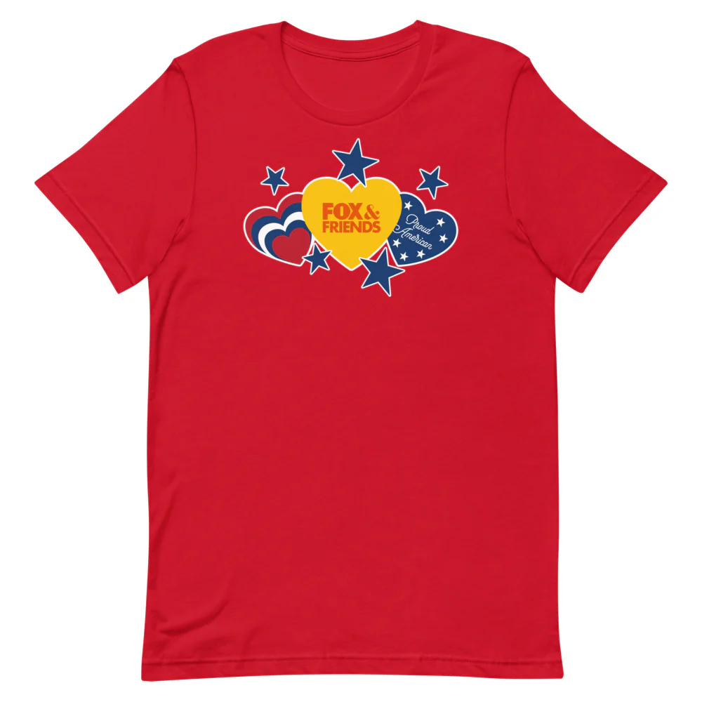 FOX & Friends Proud American Hearts And Stars T-Shirt